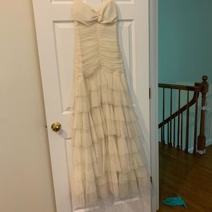 Strapless off white gown